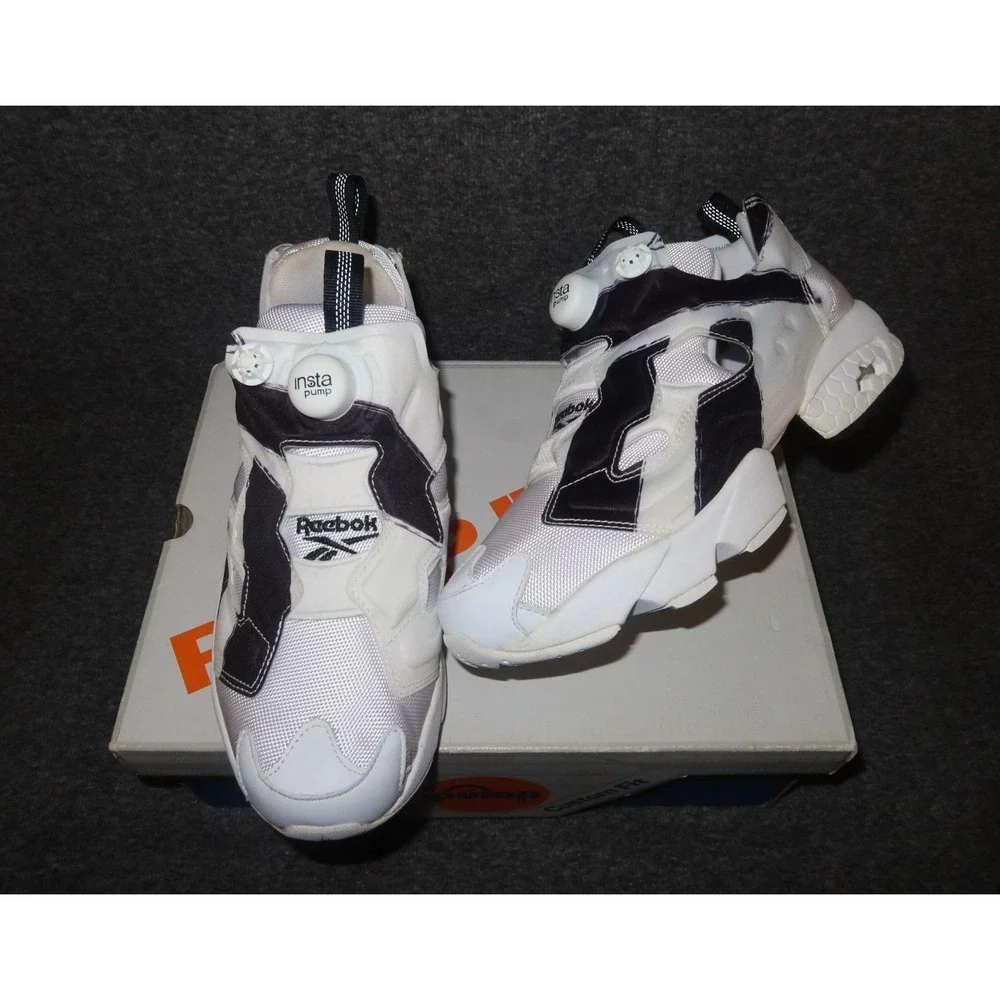 Reebok InstaPump Fury OB Mens Custom Fit Classic Shoes - Black & White 7.5